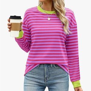 NWT WIHOLL Womens Long Sleeve Large Preppy Vibes
